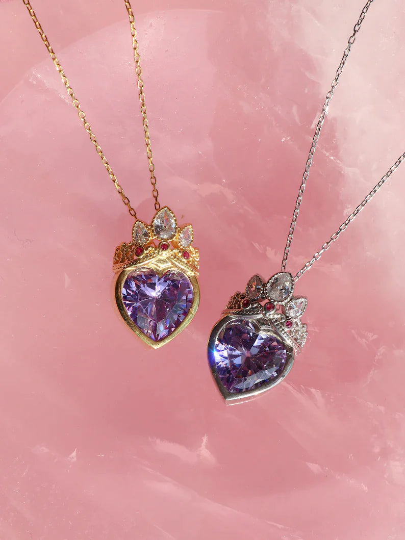 Rapunzel Crown Heart Necklace