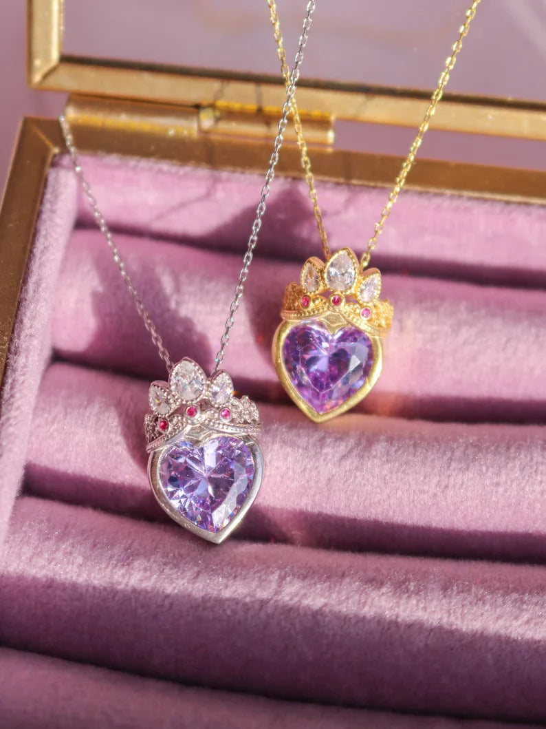 Rapunzel Crown Heart Necklace