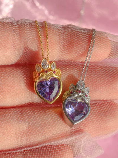 Rapunzel Crown Heart Necklace