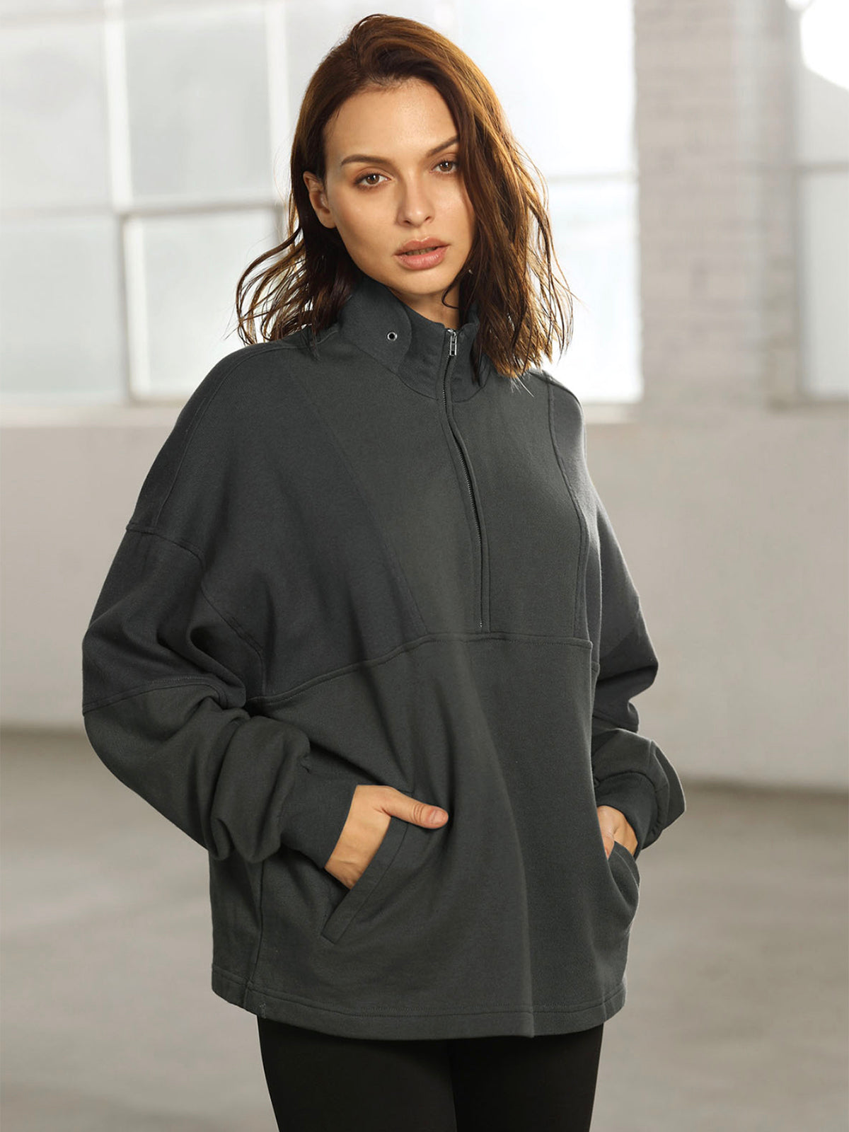 Oversized Zip Sweatshirt