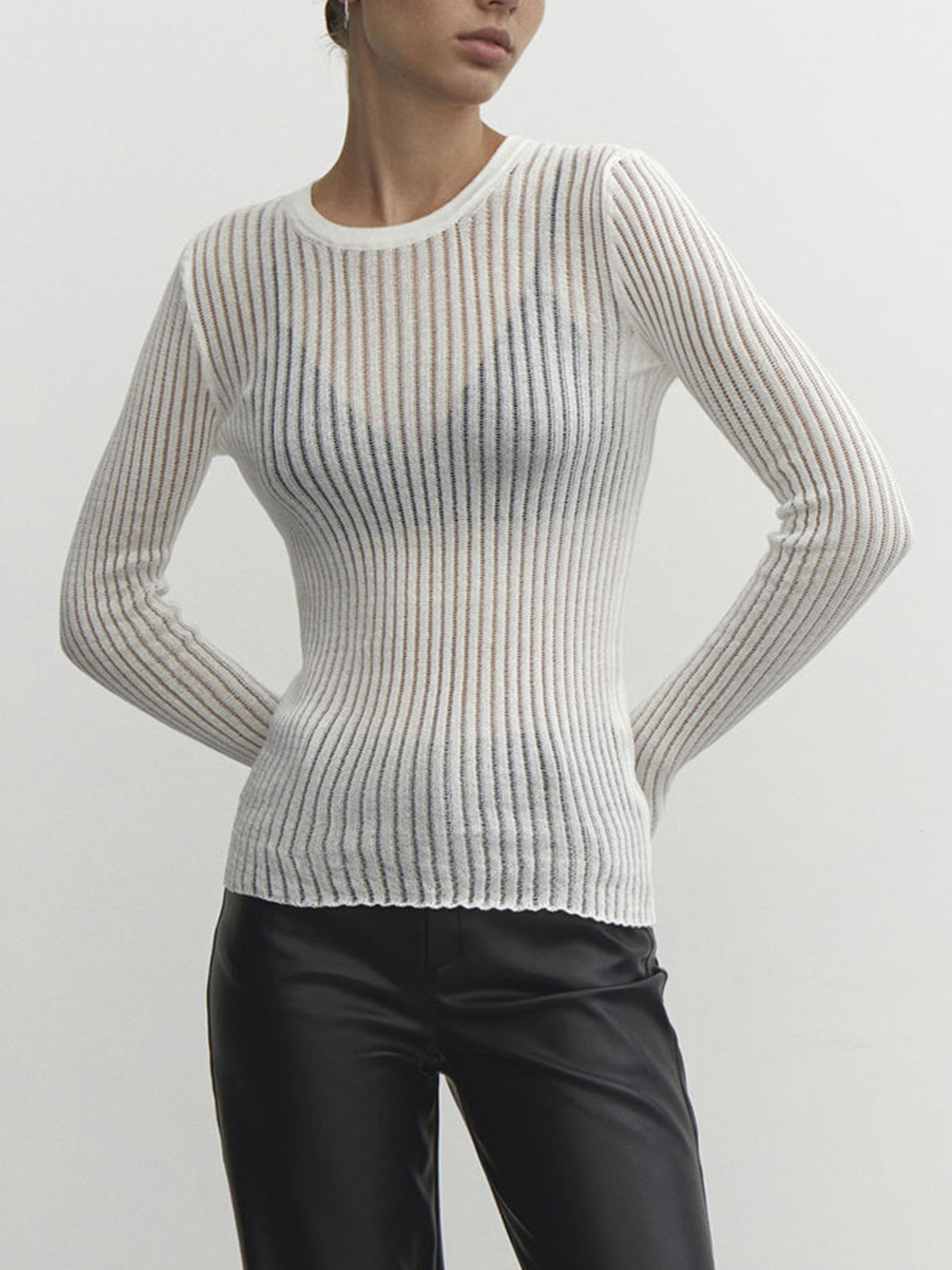 Ribbed Mesh Top