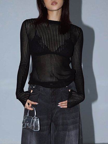 Ribbed Mesh Top