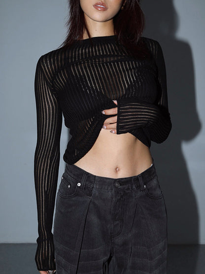 Ribbed Mesh Top