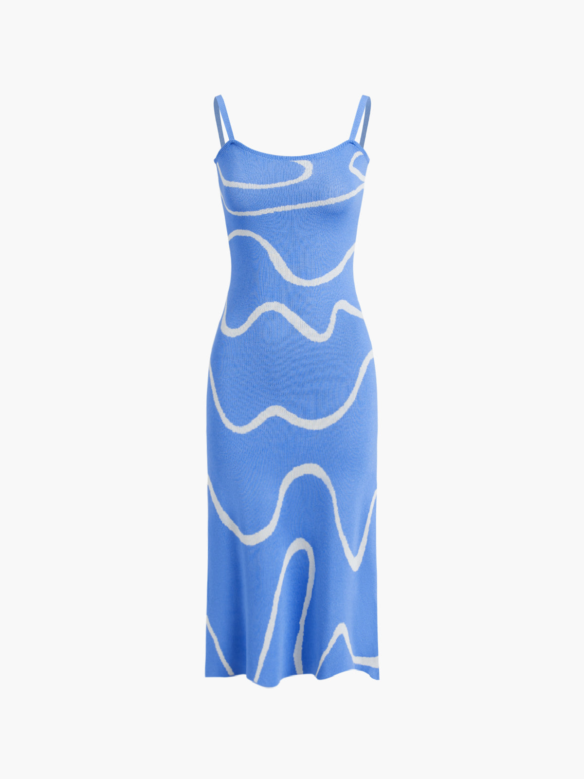 Wavy Print Strap Dress