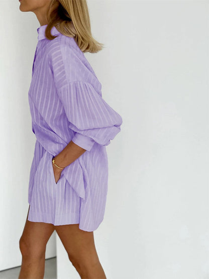 Cloud Nine Pinstripe Cover Up Two Piece Set